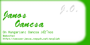 janos oancsa business card